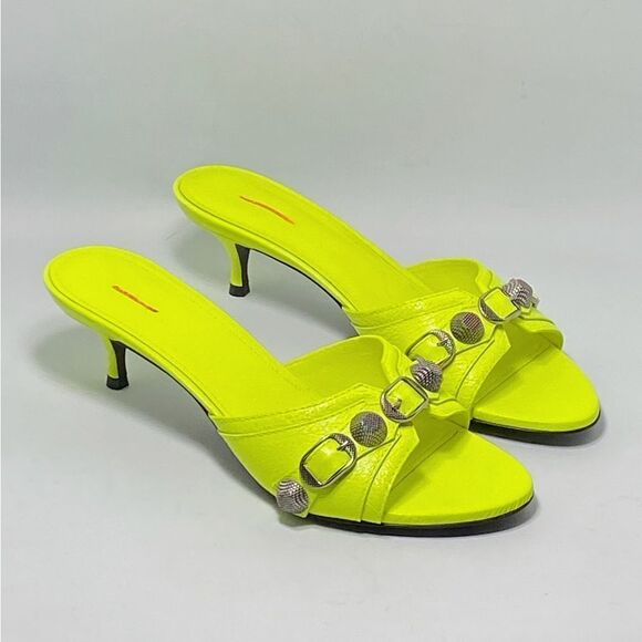 Balenciaga Women's Cagole Buckle Stud Slide Sandals size 38 - Picture 10 of 16